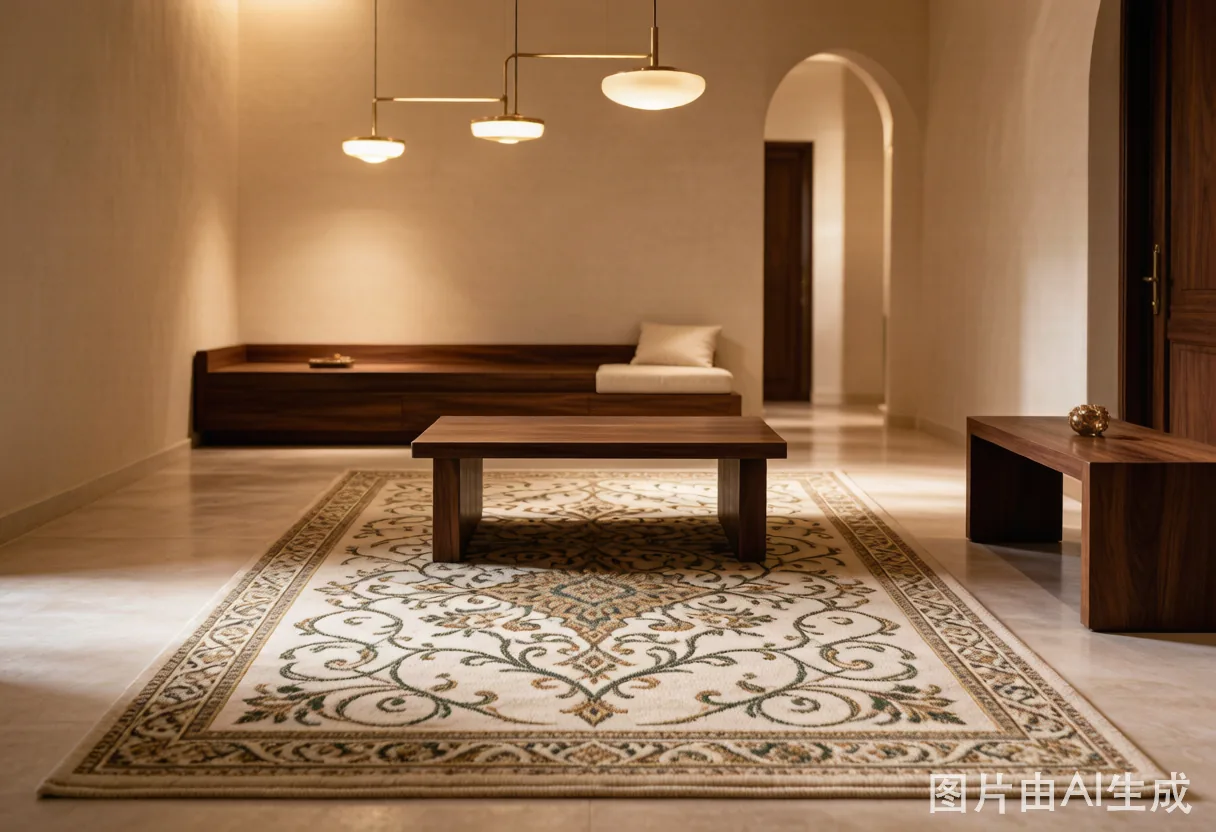 Rug, Curtain & Textile in a Middle Eastern interior